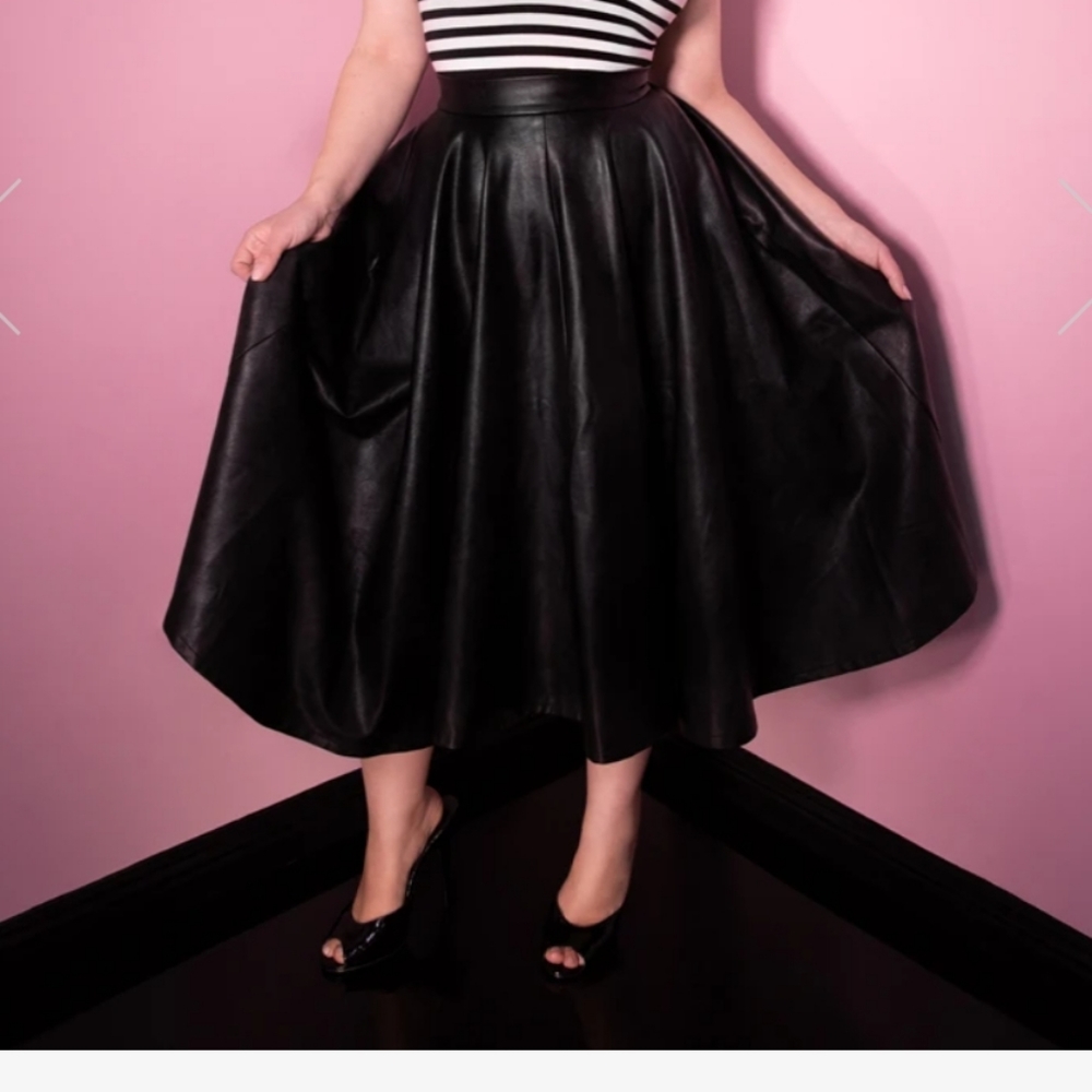 Vixen Vegan Leather Circle Skirt